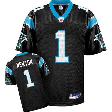Panthers #1 Cam Newton Black Stitched Youth NFL Jersey