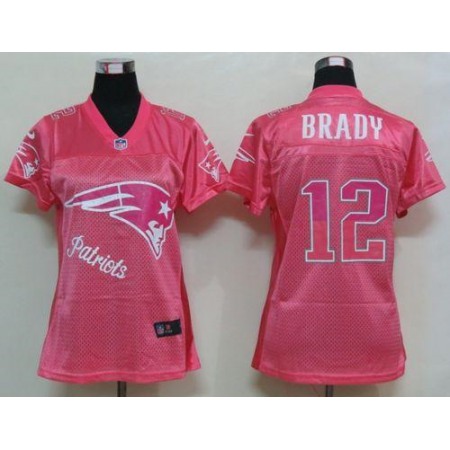 Nike Patriots #12 Tom Brady Pink Women's Fem Fan NFL Game Jersey