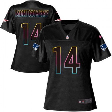 Nike Patriots #14 Ty Montgomery Black Women's NFL Fashion Game Jersey