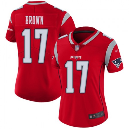 Nike Patriots #17 Antonio Brown Red Women's Stitched NFL Limited Inverted Legend Jersey