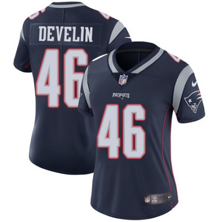 Nike Patriots #46 James Develin Navy Blue Team Color Women's Stitched NFL Vapor Untouchable Limited Jersey