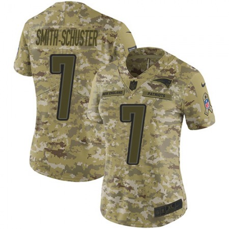 Nike Patriots #7 JuJu Smith-Schuster Camo Women's Stitched NFL Limited 2018 Salute To Service Jersey