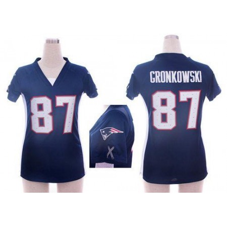 Nike Patriots #87 Rob Gronkowski Navy Blue Team Color Draft Him Name & Number Top Women's Stitched NFL Elite Jersey