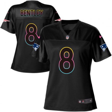 Nike Patriots #8 Ja'Whaun Bentley Black Women's NFL Fashion Game Jersey