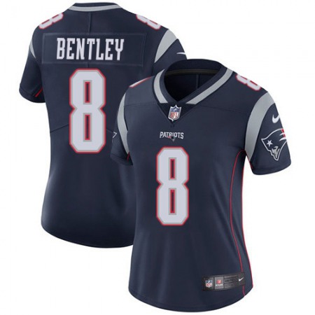 Nike Patriots #8 Ja'Whaun Bentley Navy Blue Team Color Women's Stitched NFL Vapor Untouchable Limited Jersey