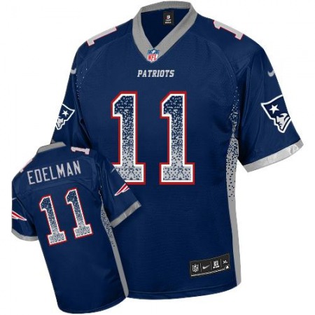 Nike Patriots #11 Julian Edelman Navy Blue Team Color Youth Stitched NFL Elite Drift Fashion Jersey