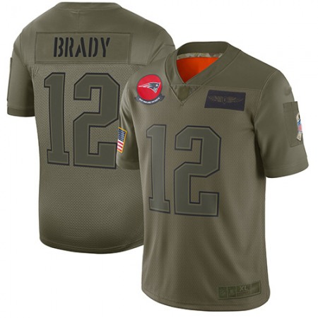 Nike Patriots #12 Tom Brady Camo Youth Stitched NFL Limited 2019 Salute to Service Jersey