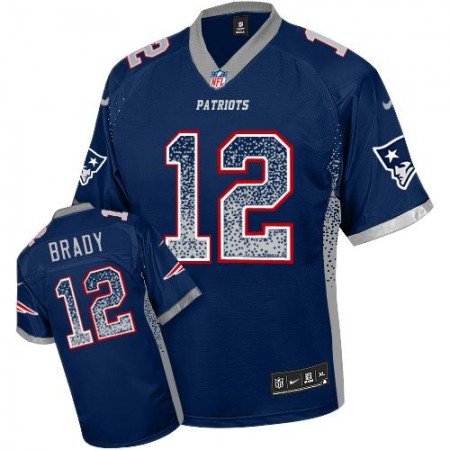 Nike Patriots #12 Tom Brady Navy Blue Team Color Youth Stitched NFL Elite Drift Fashion Jersey