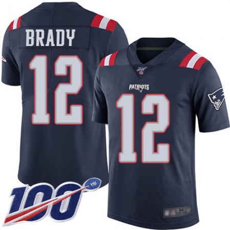 Nike Patriots #12 Tom Brady Navy Blue Youth Stitched NFL Limited Rush 100th Season Jersey