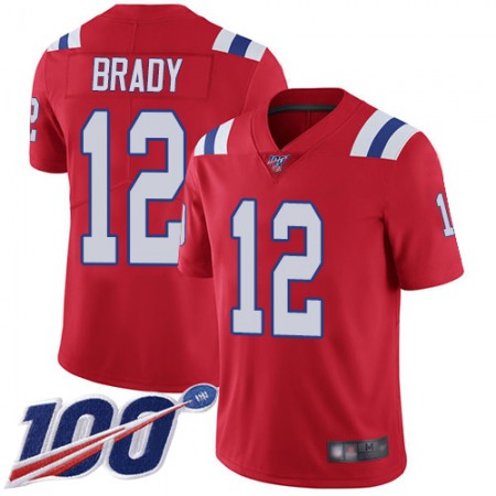 Nike Patriots #12 Tom Brady Red Alternate Youth Stitched NFL 100th Season Vapor Limited Jersey