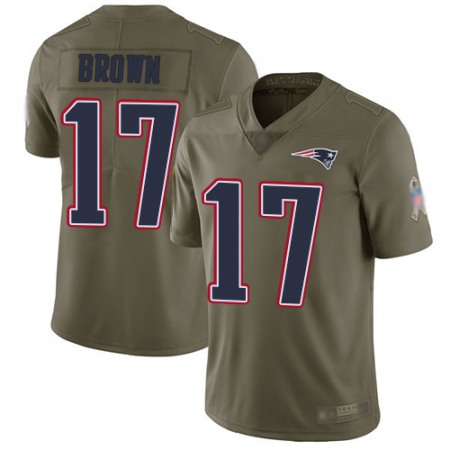 Nike Patriots #17 Antonio Brown Olive Youth Stitched NFL Limited 2017 Salute to Service Jersey