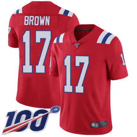 Nike Patriots #17 Antonio Brown Red Alternate Youth Stitched NFL 100th Season Vapor Limited Jersey