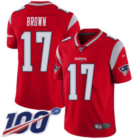 Nike Patriots #17 Antonio Brown Red Youth Stitched NFL Limited Inverted Legend 100th Season Jersey