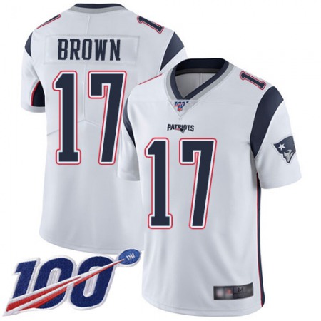 Nike Patriots #17 Antonio Brown White Youth Stitched NFL 100th Season Vapor Limited Jersey