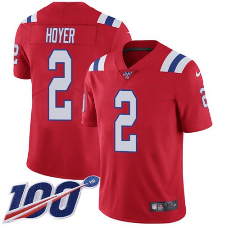 Nike Patriots #2 Brian Hoyer Red Alternate Youth Stitched NFL 100th Season Vapor Untouchable Limited Jersey