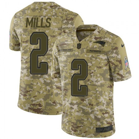 Nike Patriots #2 Jalen Mills Camo Youth Stitched NFL Limited 2018 Salute To Service Jersey