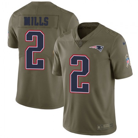 Nike Patriots #2 Jalen Mills Olive Youth Stitched NFL Limited 2017 Salute To Service Jersey