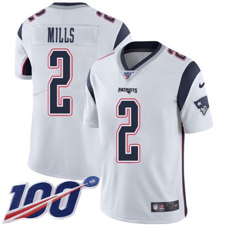 Nike Patriots #2 Jalen Mills White Youth Stitched NFL 100th Season Vapor Limited Jersey