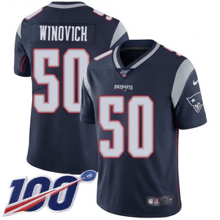 Nike Patriots #50 Chase Winovich Navy Blue Team Color Youth Stitched NFL 100th Season Vapor Untouchable Limited Jersey