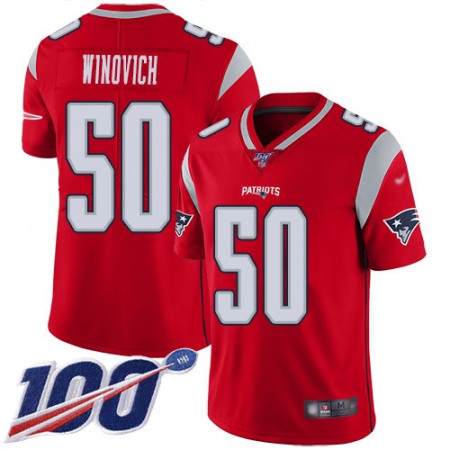 Nike Patriots #50 Chase Winovich Red Youth Stitched NFL Limited Inverted Legend 100th Season Jersey