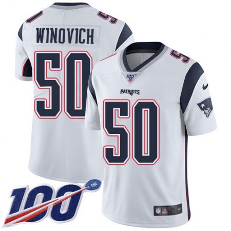 Nike Patriots #50 Chase Winovich White Youth Stitched NFL 100th Season Vapor Untouchable Limited Jersey