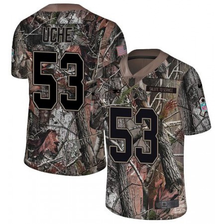 Nike Patriots #53 Josh Uche Camo Youth Stitched NFL Limited Rush Realtree Jersey