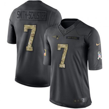 Nike Patriots #7 JuJu Smith-Schuster Black Youth Stitched NFL Limited 2016 Salute To Service Jersey