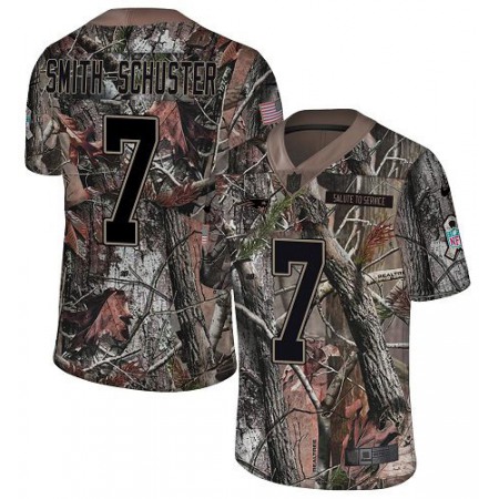 Nike Patriots #7 JuJu Smith-Schuster Camo Youth Stitched NFL Limited Rush Realtree Jersey