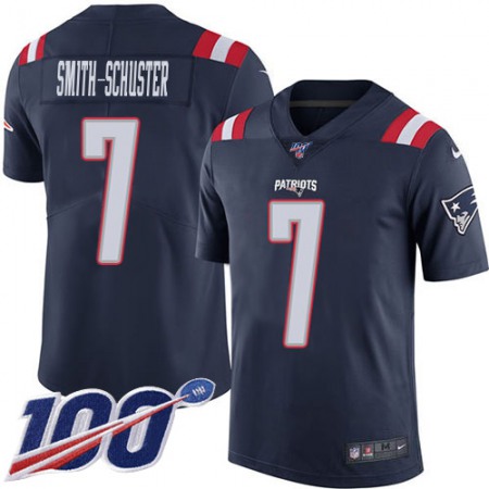 Nike Patriots #7 JuJu Smith-Schuster Navy Blue Youth Stitched NFL Limited Rush 100th Season Jersey