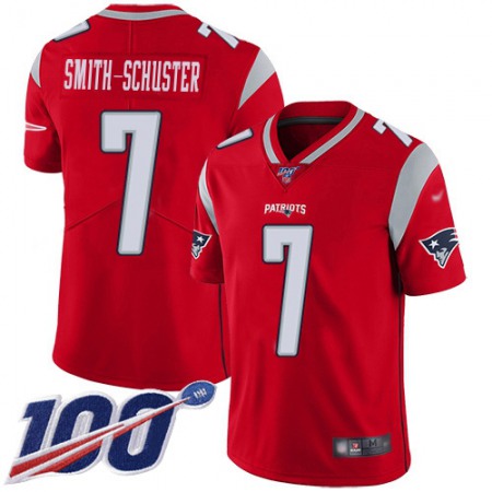 Nike Patriots #7 JuJu Smith-Schuster Red Youth Stitched NFL Limited Inverted Legend 100th Season Jersey