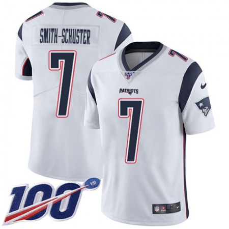Nike Patriots #7 JuJu Smith-Schuster White Youth Stitched NFL 100th Season Vapor Limited Jersey
