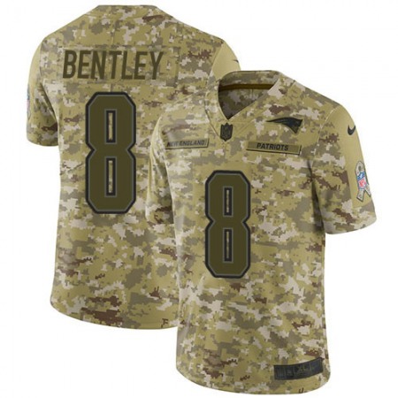 Nike Patriots #8 Ja'Whaun Bentley Camo Youth Stitched NFL Limited 2018 Salute To Service Jersey
