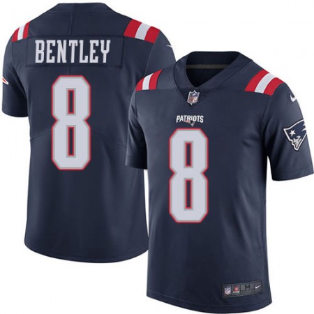 Nike Patriots #8 Ja'Whaun Bentley Navy Blue Youth Stitched NFL Limited Rush Jersey