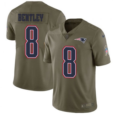 Nike Patriots #8 Ja'Whaun Bentley Olive Youth Stitched NFL Limited 2017 Salute To Service Jersey