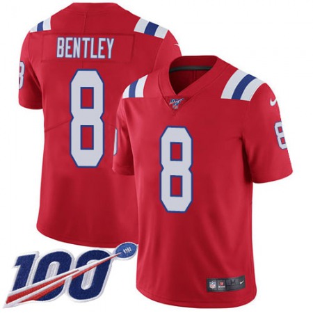 Nike Patriots #8 Ja'Whaun Bentley Red Alternate Youth Stitched NFL 100th Season Vapor Limited Jersey