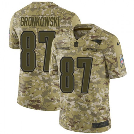 Nike Patriots #87 Rob Gronkowski Camo Youth Stitched NFL Limited 2018 Salute to Service Jersey