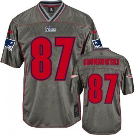 Nike Patriots #87 Rob Gronkowski Grey Youth Stitched NFL Elite Vapor Jersey