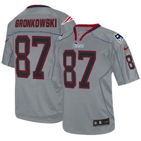 Nike Patriots #87 Rob Gronkowski Lights Out Grey Youth Stitched NFL Elite Jersey