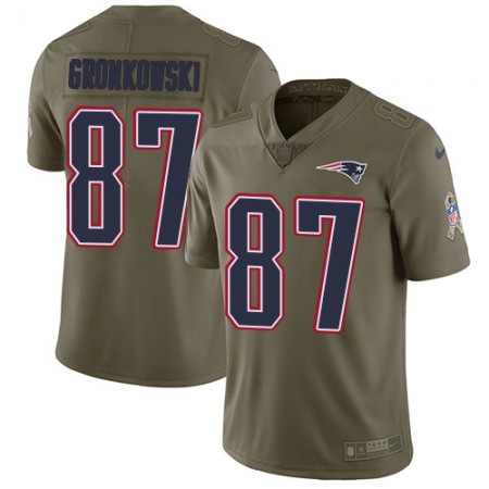 Nike Patriots #87 Rob Gronkowski Olive Youth Stitched NFL Limited 2017 Salute to Service Jersey