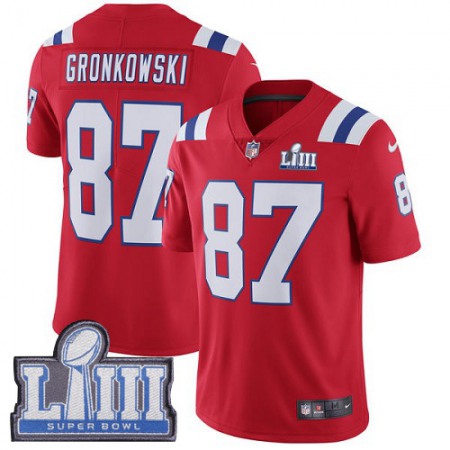 Nike Patriots #87 Rob Gronkowski Red Alternate Super Bowl LIII Bound Youth Stitched NFL Vapor Untouchable Limited Jersey
