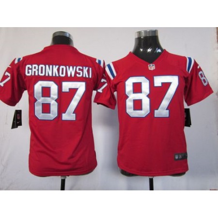 Nike Patriots #87 Rob Gronkowski Red Alternate Youth Stitched NFL Elite Jersey