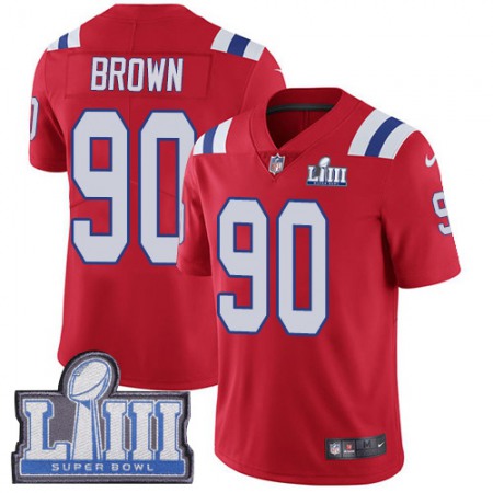 Nike Patriots #90 Malcom Brown Red Alternate Super Bowl LIII Bound Youth Stitched NFL Vapor Untouchable Limited Jersey