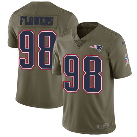 Nike Patriots #98 Trey Flowers Olive Youth Stitched NFL Limited 2017 Salute to Service Jersey
