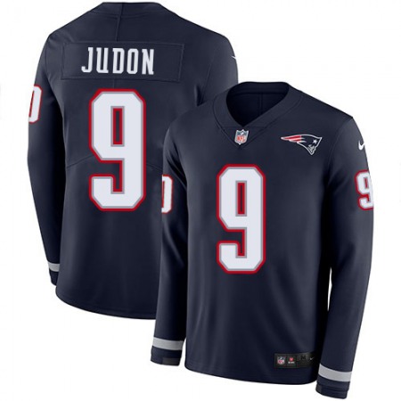 Nike Patriots #9 Matt Judon Navy Blue Team Color Youth Stitched NFL Limited Therma Long Sleeve Jersey