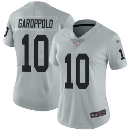 Nike Raiders #10 Jimmy Garoppolo Silver Women's Stitched NFL Limited Inverted Legend Jersey