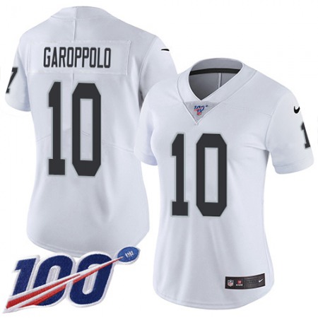 Nike Raiders #10 Jimmy Garoppolo White Women's Stitched NFL 100th Season Vapor Untouchable Limited Jersey