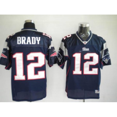 Patriots #12 Tom Brady Blue Stitched Youth NFL Jersey