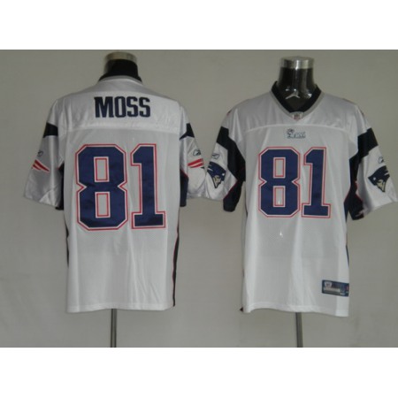 Patriots #81 Randy Moss White Stitched Youth NFL Jersey