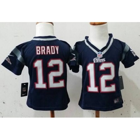 Toddler Nike Patriots #12 Tom Brady Navy Blue Team Color Stitched NFL Elite Jersey