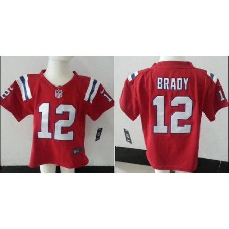 Toddler Nike Patriots #12 Tom Brady Red Alternate Stitched NFL Elite Jersey